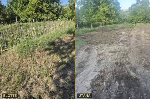 Előtte és utána – ugyanaz a nézőpont a munka elején és a végén.